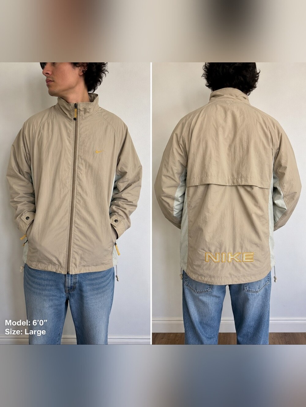 Vintage 90s Nike Windbreaker Jacket Spellout Back Size Large